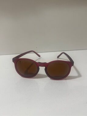 Gooder Round burgundy Sunglasses with Brown Lenses